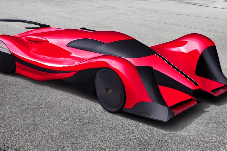 Prompt: 300mph EV red super aerodynamic