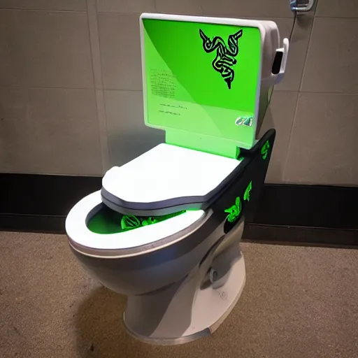 Prompt: razer gaming toilet chair