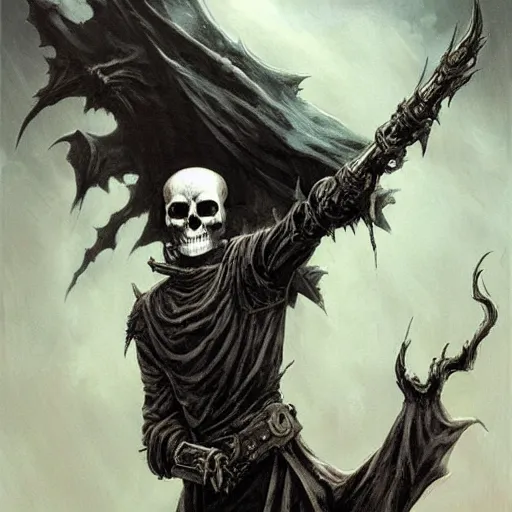 wraith, undead, skull, dark, art by brom | Stable Diffusion | OpenArt