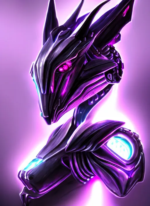 Image similar to cinematic goddess close shot, cosmic sized beautiful stunning elegant hot giant robot mecha female dragon, sharp cyborg dragon head, sharp metal ears, led glowing purple eyes, smooth fuschia skin, smooth silver armor, floating in space, epic proportions, macro, epic size, epic scale, furry art, dragon art, giantess art, warframe fanart, furaffinity, octane