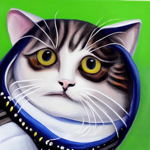 Image similar to painting of babushka cat