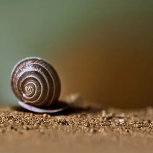 Image similar to A snail watching everything slowly decay while the time slowly reaches it's end