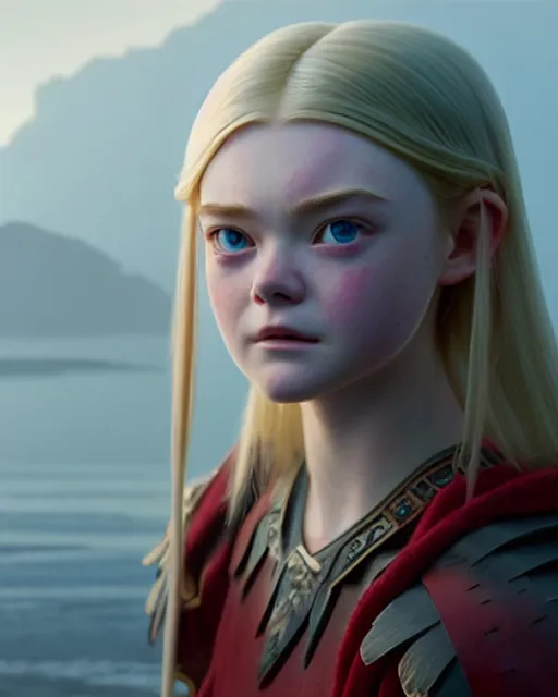 Image similar to elle fanning as an azctec warrior, detailed perfect face, exquisite details, fire magic, mid view, design on a white background, by studio muti, greg rutkowski makoto shinkai takashi takeuchi studio ghibli