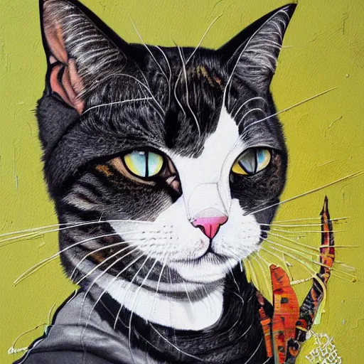 Image similar to a portrait of a cat in a scenic environment by sandra chevrier, hyperdetailed, trending on artstation