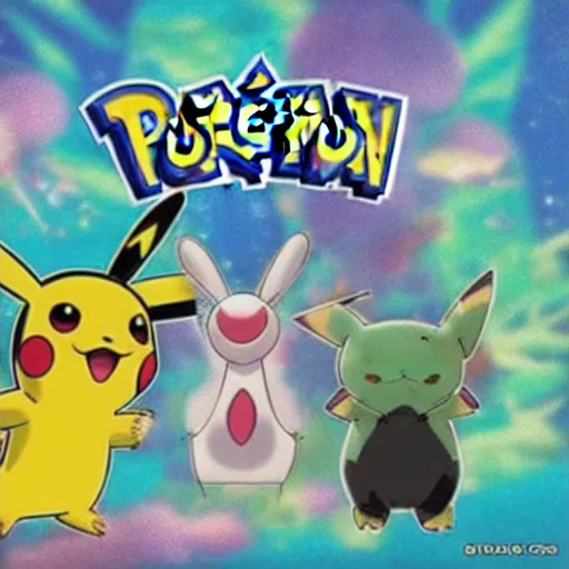 Image similar to pokemon the first movie on weed album cover