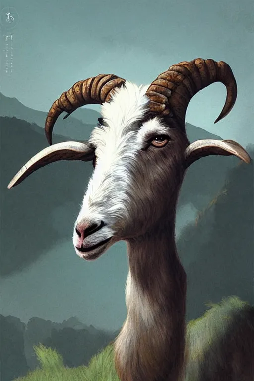 Image similar to illustration of a goat, art by lixin yin