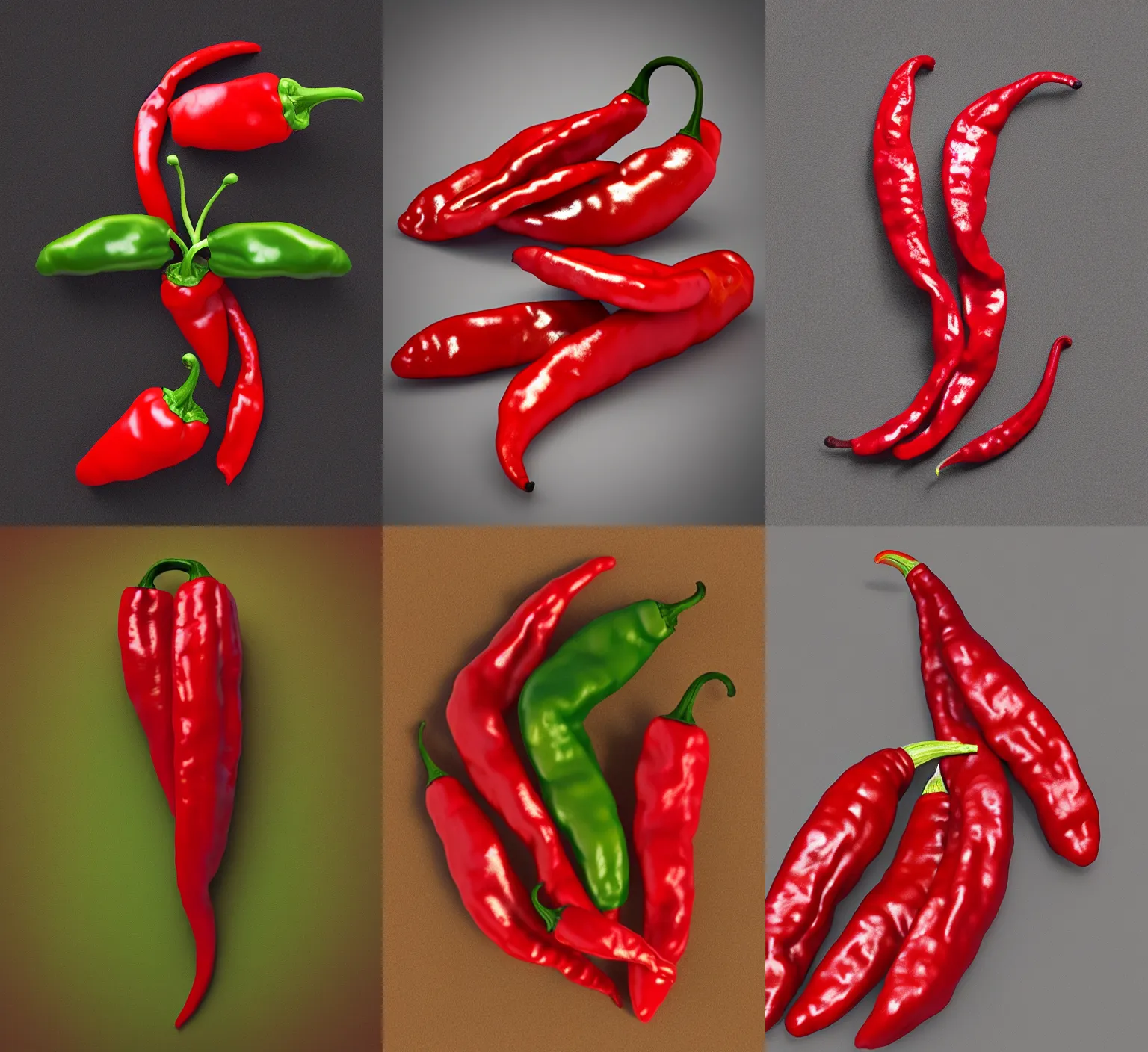 Prompt: “ chili pepper, lowpoly, logo, render redshift, corona render, vray, shiny, polish ”