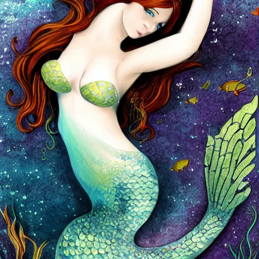 Image similar to beautiful mermaid in valorant style,