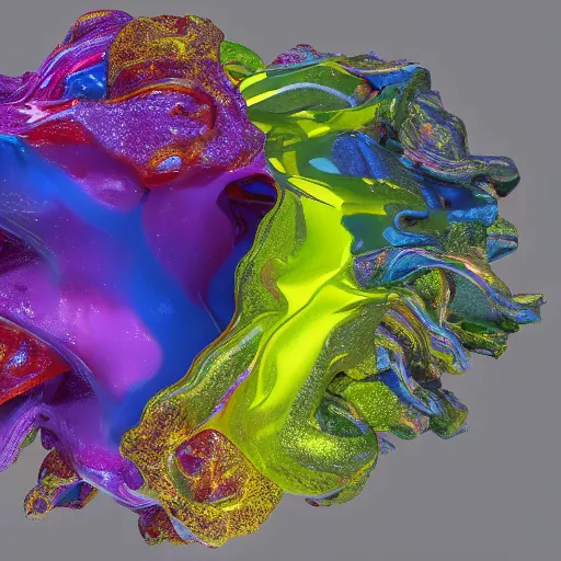 Prompt: The universe experiencing itself by Lynda Benglis, octane render, very very beautiful, stunning, twisted flows, transparent, ethereal, 4k, 8k