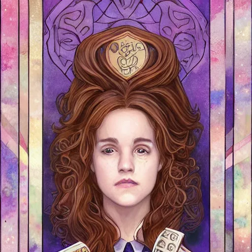 Prompt: Hermione Granger reading a book, symmetrical face, art nouveau, portrait, cute, playful, fairy, harper's bazaar, pearlescent, detailed background, featured on artstation, by Daniel Gerhartz, by ross tran, bright pastel colors, face by artgerm, by Kelly McKernan, by Charlie Bowater, by Laura rubin, 8k