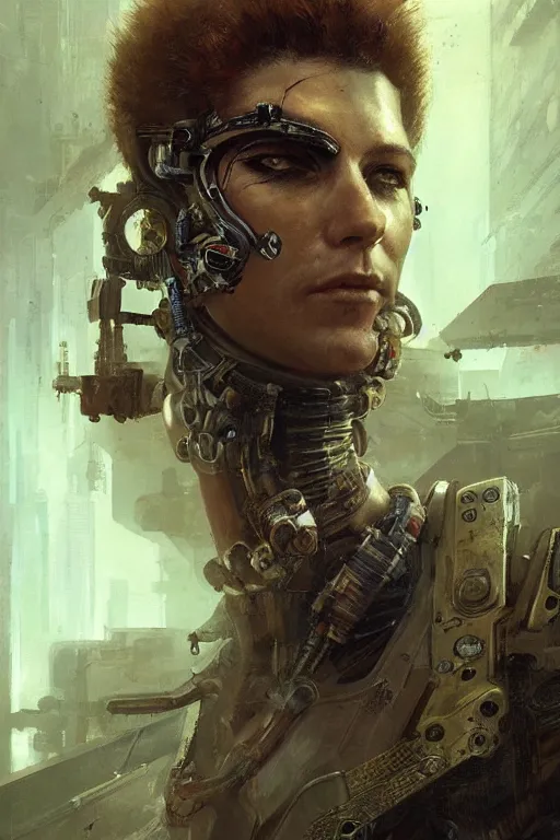 Image similar to a futuristic cyberpunk pirate with a cybernetic eyepatch, upper body, highly detailed, intricate, sharp details, dystopian mood, sci-fi character portrait by gaston bussiere, craig mullins