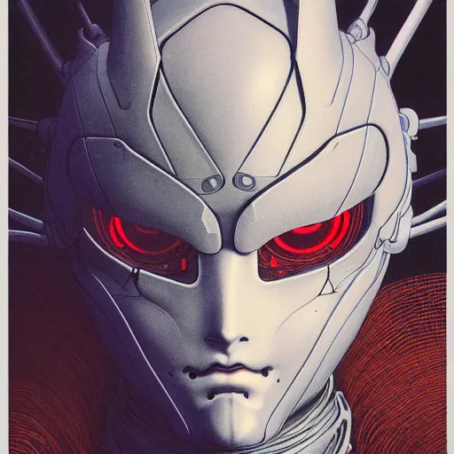 Image similar to prompt : photorealistic cinematic 3 d render of persona soft light painted by takato yamamoto, mecha attributes and armor, inspired by ghost in shell anime, smooth face feature, intricate oil painting, high detail, sharp high detail, manga and anime 1 9 8 0