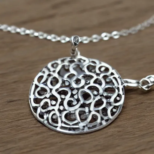 Image similar to a cute silver necklace pendant