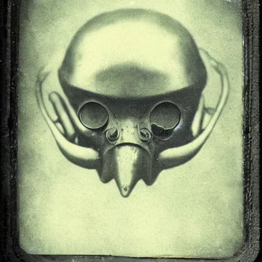 Image similar to tintype of an evil alien