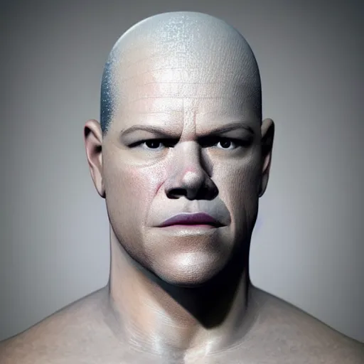 Image similar to hyperrealistic mixed media image of Matt Damon bald head disguised as !!foreskin!!, stunning 3d render inspired art by István Sándorfi and Greg Rutkowski, perfect facial symmetry, realistic, highly detailed attributes and atmosphere, dim volumetric cinematic lighting, 8k octane extremely hyper-detailed render, post-processing, masterpiece,