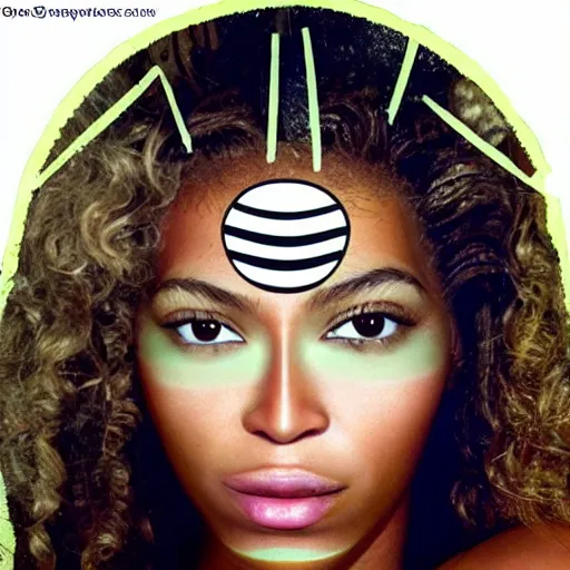 Image similar to bee with human face resembling beyonce