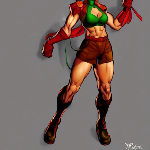 Image similar to cammy street fighter concept art by mars ravelo