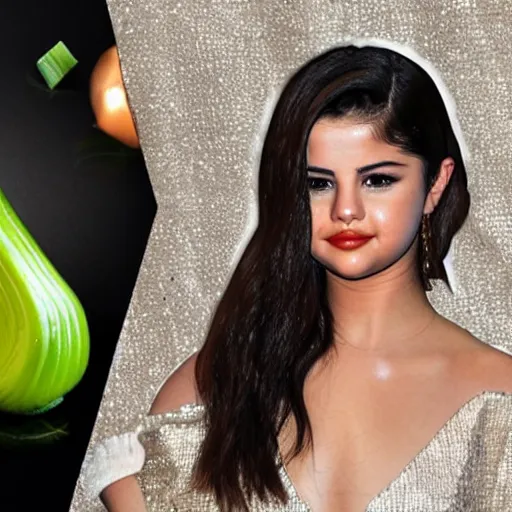 Prompt: selena gomez in a celery