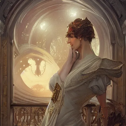 Prompt: GPO Dublin, fantasy, intricate, elegant, highly detailed, digital painting, artstation, concept art, smooth, sharp focus, illustration, art by artgerm and greg rutkowski and alphonse mucha