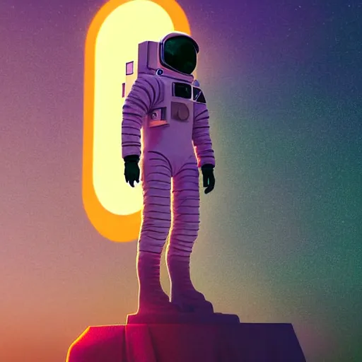 Prompt: digital art of steed situated on top of an human astronaut. from western by hiroyuki okiura and katsuhiro otomo and alejandro hodorovski style with many details by mike winkelmann and vincent di fate in sci - fi style. volumetric natural light photo on dsmc 3 system,