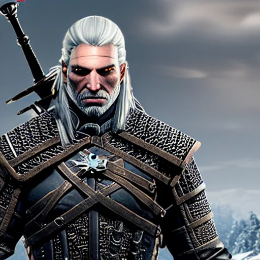 Image similar to Geralt of Rivia giving a thumbs up