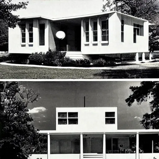 Prompt: “ the white house as a 1 9 5 0's mid century modern home ”