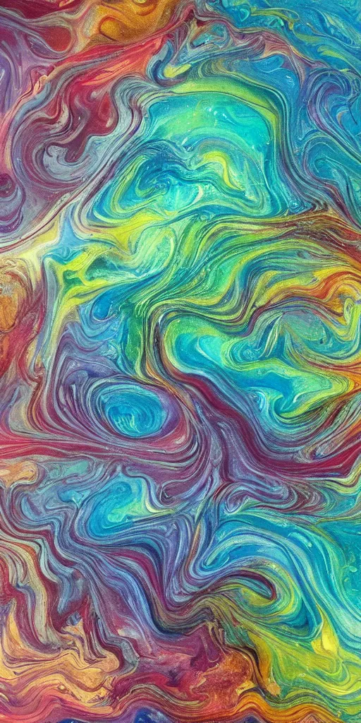 Prompt: beautiful liquid marble texture with big oil bubbles and twirls. harmonic chromatic tones coloured abstraction. ultradetailed realistic art