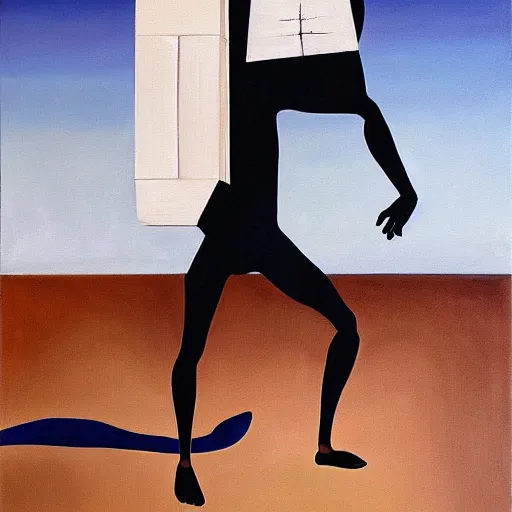 Image similar to a surrealist oil painting of a black man depicted as atlas, struggling to continue carrying the weight of the world, in the style of jean - marquett