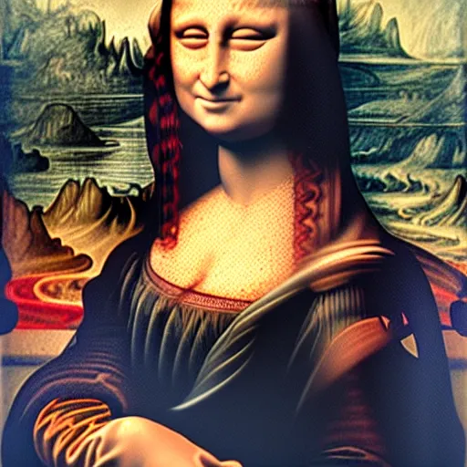 Prompt: the mona lisa painted by h. r. giger
