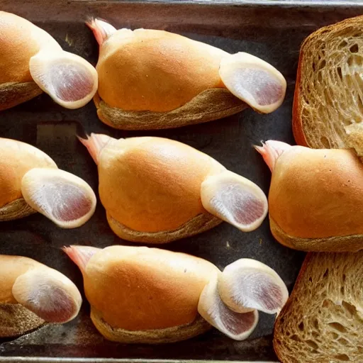 Prompt: very delicious friend rats, served with bread