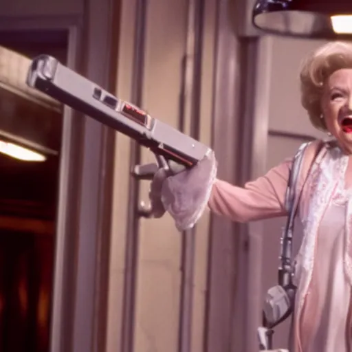 Image similar to stunning awe inspiring betty white as a ghostbuster in the movie ghostbusters, movie still 8 k hdr atmospheric lighting