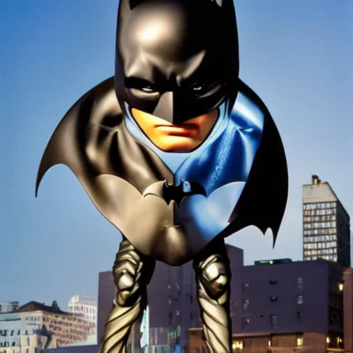 Image similar to an sculpture by Jeff Koons about Batman