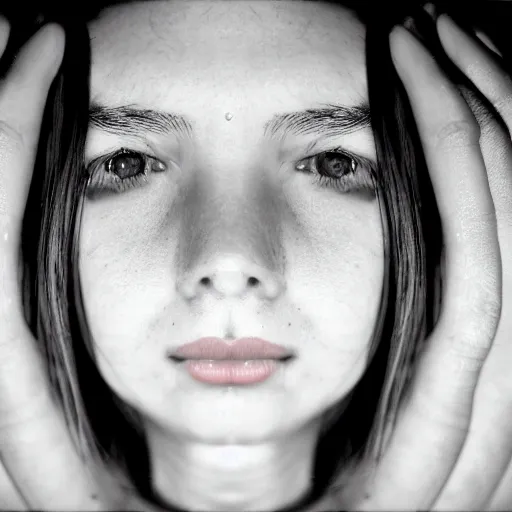 Image similar to closeup of girl face in dark room at old crt monitor