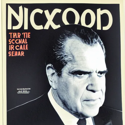 Prompt: Richard Nixon clubbing Seals, cover of Life magazine