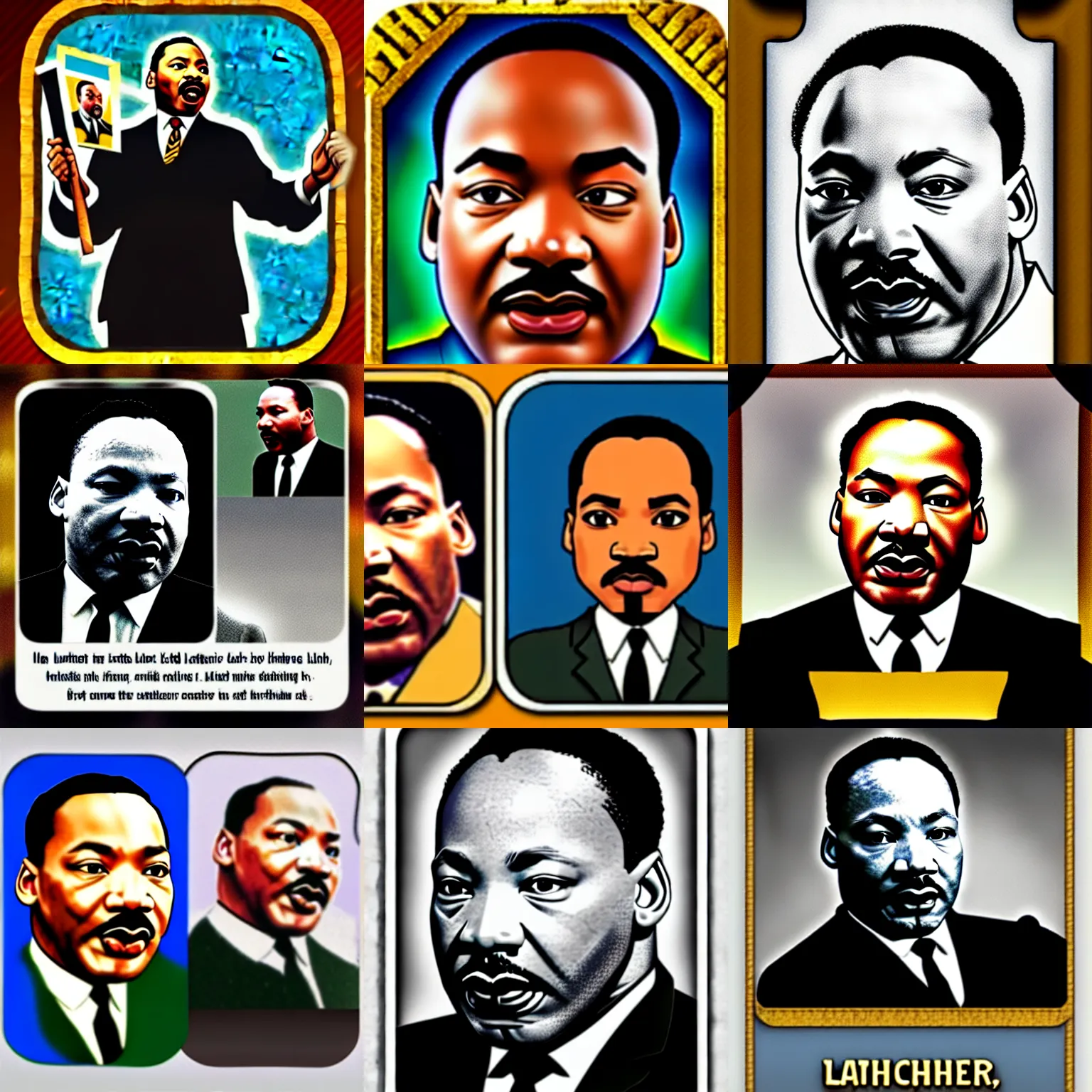 Prompt: martin luther king jr. as a clash royale card