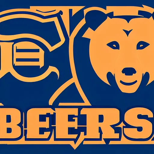 Prompt: A logo for the Bears sports team with a bear mascot grasping a Rugby Union football, vector, graphic design, 3D lettering, NFL, NBA