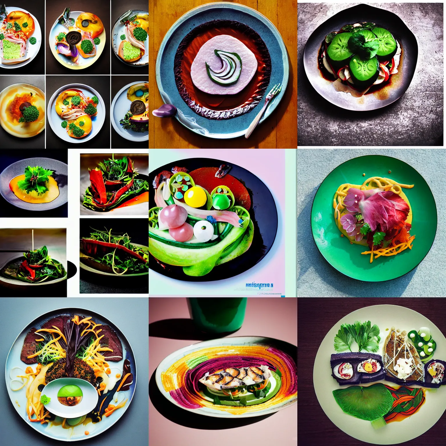 Prompt: photography of a dish with food inspired in Bender Bending Rodríguez, food art, creative dish for kids, intrincated, by Manami Sasaki