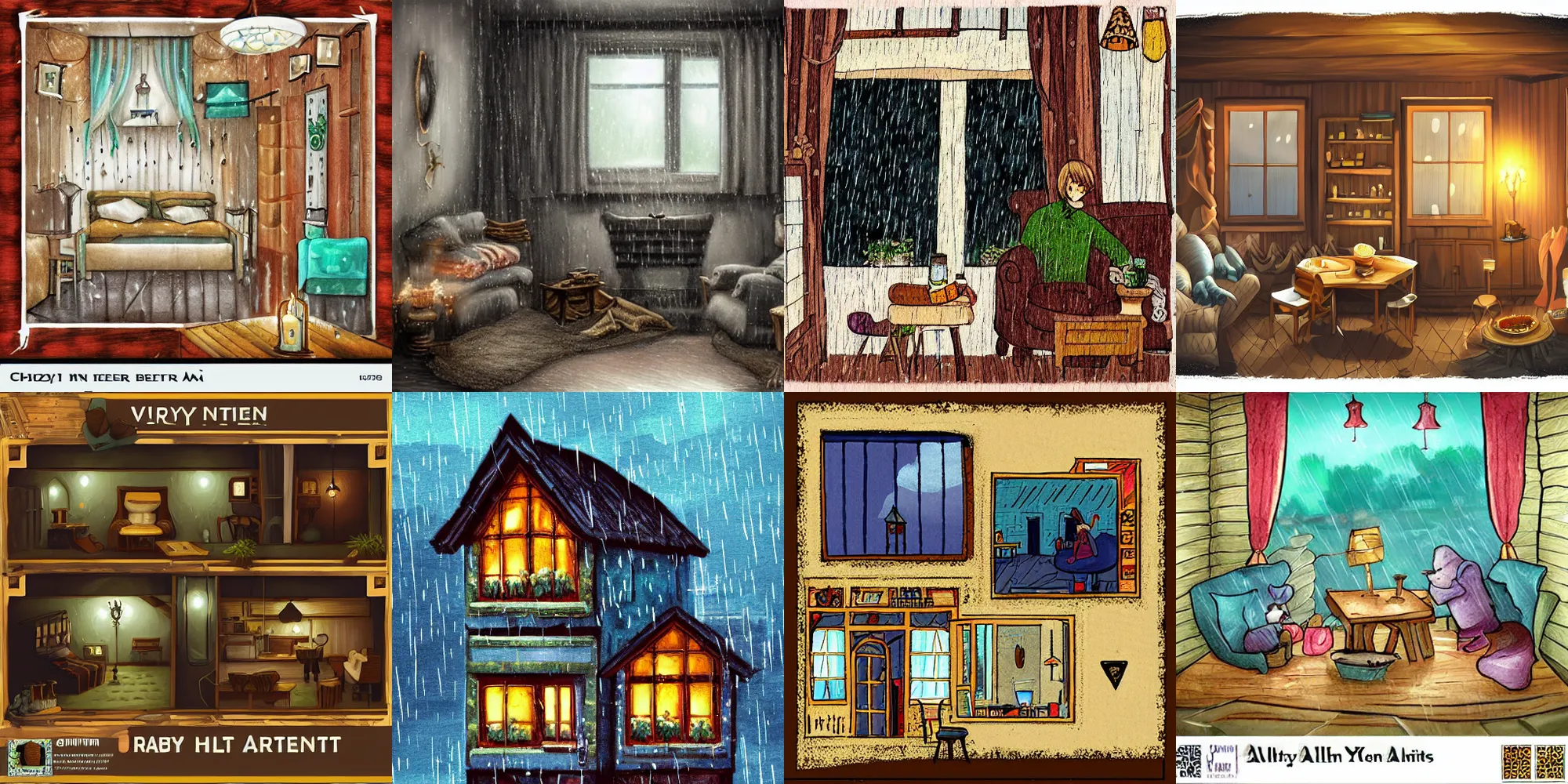Prompt: Very Cozy Rainy Inn by chimera of all the best artists