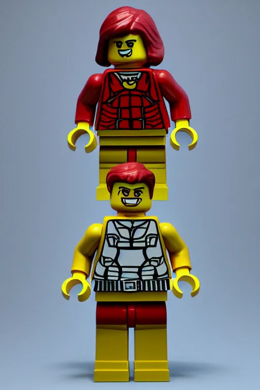 Image similar to muscular lego minifigure, photorealistic, highly detailed,