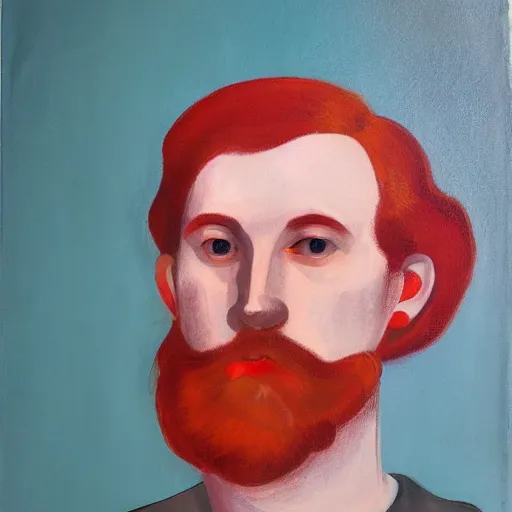 Image similar to a red headed man, futurism, art, portrait,