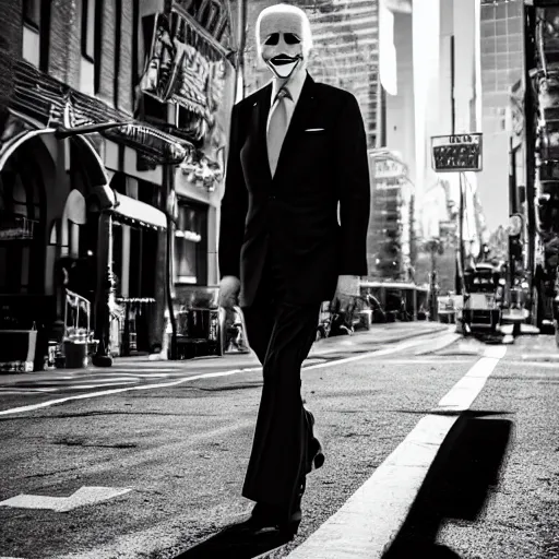 Prompt: Joe Biden as The Joker in Batman, BluRay, film grain, EOS-1D, f/1.4, ISO 200, 1/160s, 8K, RAW, symmetrical balance, in-frame, Dolby Vision