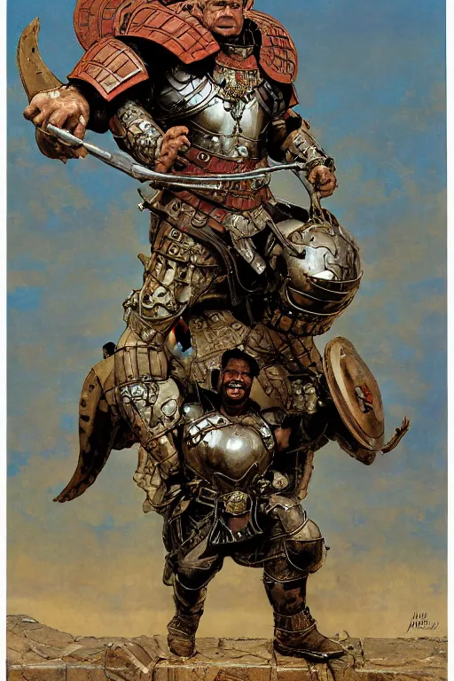 Image similar to head and torso portrait of jocko willink as huge armoured warrior wearing a cape in the style of marvel's jack kirby, dynamic action, by lawrence alma tadema and zdzislaw beksinski and norman rockwell and tom lovell and greg staples and john william waterhouse