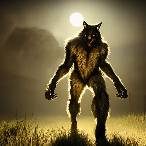 Image similar to werewolf in moonlight, highly detailed, photorealistic portrait, bright studio setting, studio lighting, crisp quality and light reflections, unreal engine 5 quality render