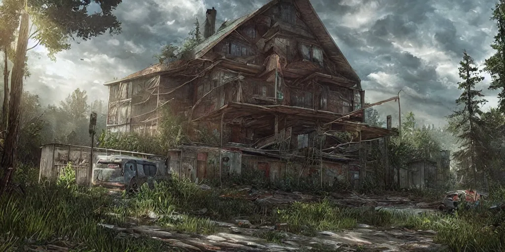 Image similar to landscape art in the style of The Last of Us Part 2, video game art, digital artwork