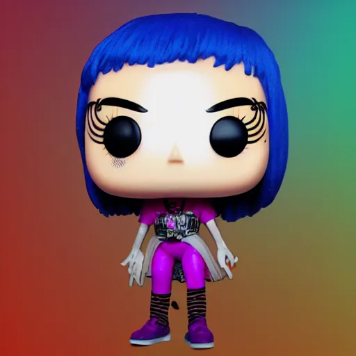 Image similar to Grimes as a Funko pop, photorealistic imagery, trending on artstation, vivid colors, lambent lighting, 4k, 8k, 35mm photography.