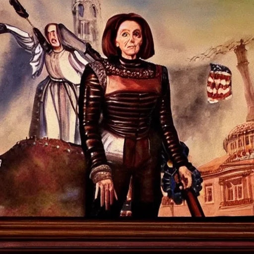 Painting Of Nancy Pelosi Standing In Front Of 1 6 Th 