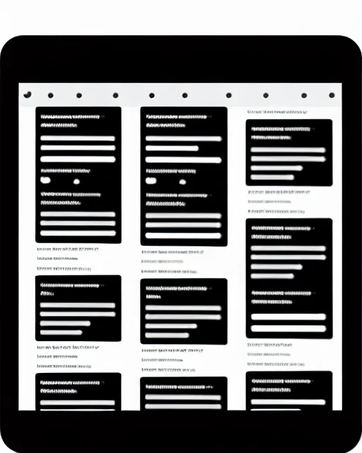 Image similar to a wireframe for a social chat application, black and white user experience