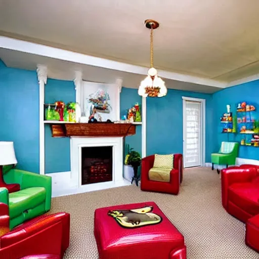 Image similar to snoopy themed mansion interior