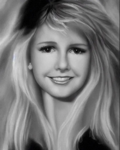 Prompt: Young Olivia Newton John in Heaven, photorealistic, beautiful, afterlife, ethereal