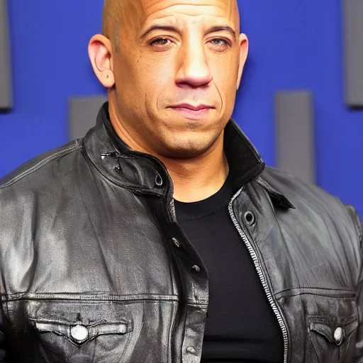 Image similar to Vin Diesel with a mullet